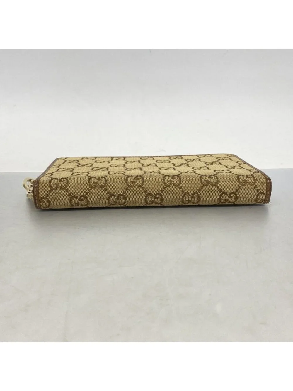 Gucci Wallet GG Canvas Brown Champagne Gold - Picture 2 of 9